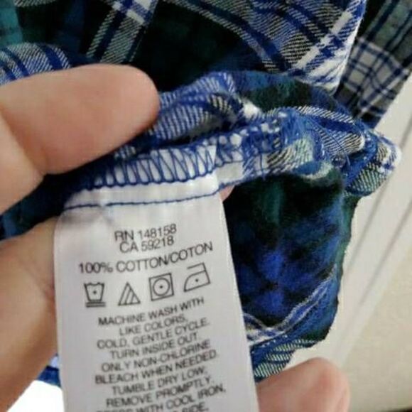 PENDLETON Blue Green Plaid Button Front Shirt LARGE - Picture 6 of 7